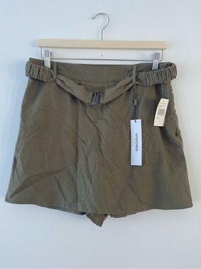 Vigoss Belted Linen Blend Skort Size L